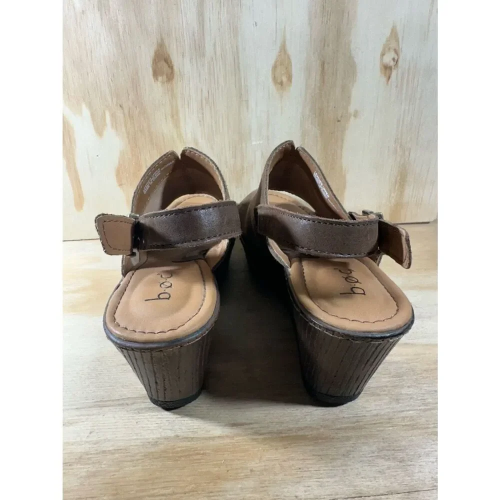 Boc Brown Suede Wedge Slingback Sandals Women’s Size 8